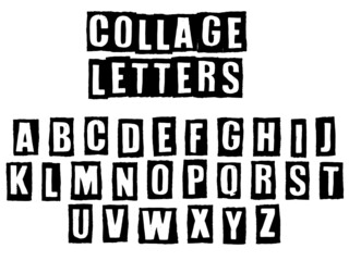 collage letters alphabet, vector illustration