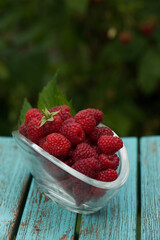 Raspberries in a bowl