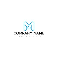 Letter M line logo design. Linear creative minimal monochrome monogram symbol. Universal elegant vector sign design. Premium business logotype. Graphic alphabet symbol for corporate business identity