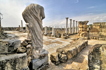 Salamis  - an ancient Greek city-state on the east coast of Cyprus, - obrazy, fototapety, plakaty