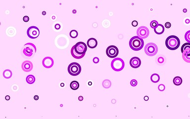 Light Purple vector background with bubbles.