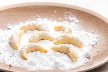 still life of christmas vanilla cookies