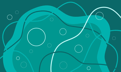 Vector background of green liquid, geometric elements on the background of waves, wavy texture with smooth lines, pattern for the background, blank for a test message, website