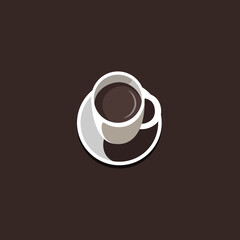 Obraz premium Coffee cup flat design vector image