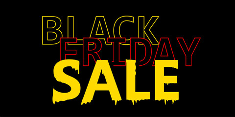 Fototapeta premium Black friday sale banner layout design template. Yellow and black design for Black Friday promotion, social network. Grand sale. Super discount flyer. Vector illustration. EPS 10