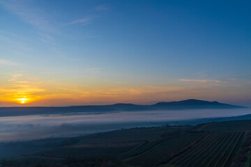 sunset over Palava, Southern Moravia, Czech Republic