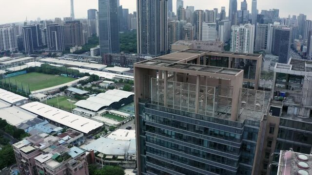 Office buildings near Guangzhou CBD downtown area. Guangzhou, China.