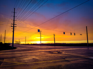Fototapeta na wymiar Sunrise intersection