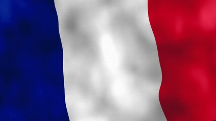 French Flag waving in the wind.Abstract seamless slow motion close up computer animation.France,Paris. - Powered by Adobe