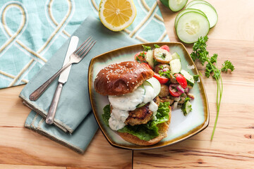 Greek Stuffed Turkey Hamburger