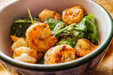 Fototapeta premium Spring Mix Shrimp Salad