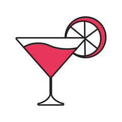 Isolated martini drink casino poker game icon- Vector