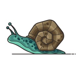 Snail vector illustration. Cochlea. Icon for the web. Isolated on a white background.