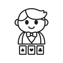 Isolated gambler casino poker game icon- Vector