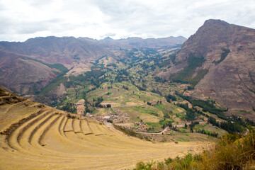 Naklejka premium The Parque Archaeology site (Inca ruins) near Pisac, Peru