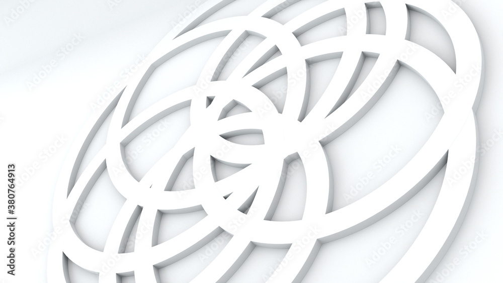 Poster 3d rendering of abstract rings inside each other. geometric circles shapes with rotating effect, com