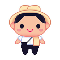 Isolated paisa colombian culture tradition icon- Vector