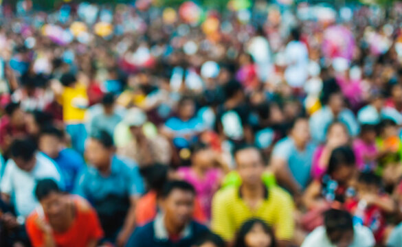Blurred crowd of people