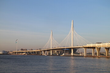 Big white bridge over the river