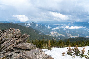 Fototapeta na wymiar An overcast day in the Rocky Mountains
