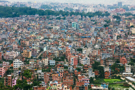 Buildings pattern on a city - Kathmandu cityscape, Nepal