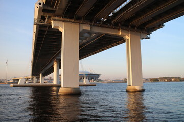 Big white bridge over the river