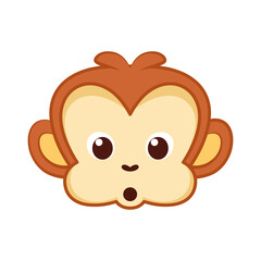 Isolated face emoji funny orangutan icon - Vector