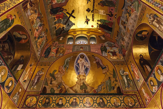 Mosaics interior of Christ's Resurrection church in Podgorica