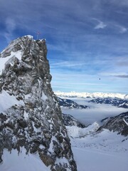 snow covered mountains