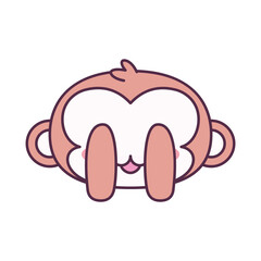 Isolated shy emoji monkey baby funny icon - Vector