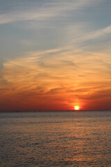 Obraz premium sunset on the coast in autumn