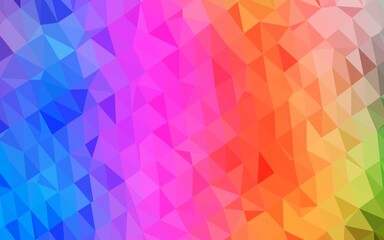 Light Multicolor, Rainbow vector low poly cover. Modern geometrical abstract illustration with gradient. Template for your brand book.