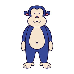 Isolated face emoji monkey big funny icon - Vector