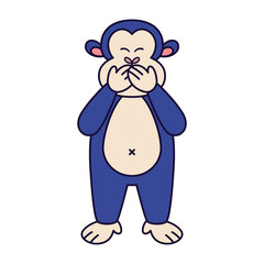 Isolated laugh emoji monkey big funny icon - Vector