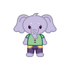 Isolated elephant animal cute wild icon- Vector