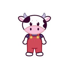 Isolated cow animal cute wild icon- Vector