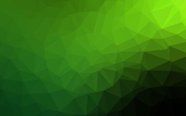 Light Green vector abstract polygonal layout. Shining illustration, which consist of triangles. Completely new template for your business design.