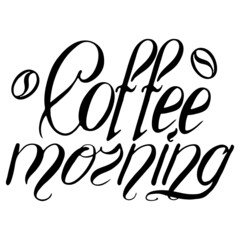 vector illustration, lettering, coffee, isolate on a white background