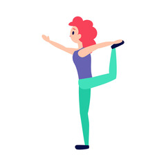 Isolated woman stand exercise yoga health life icon- Vector