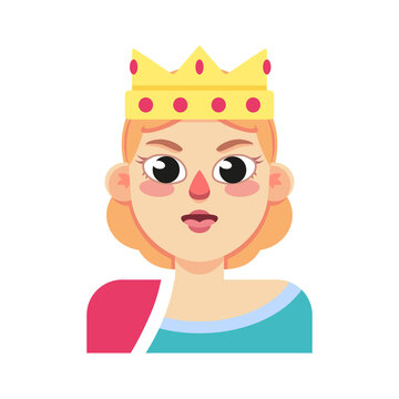 Isolated queen medieval fantasy old icon - Vector