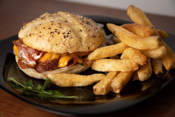Hamburguesa con papas fritas Burger 