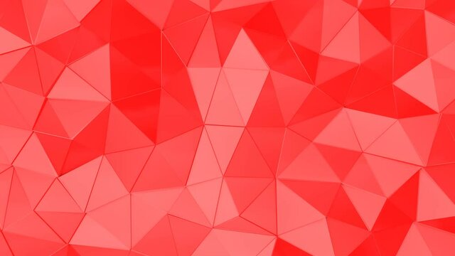 moving red low poly background. abstract looped animated background. 3d render
