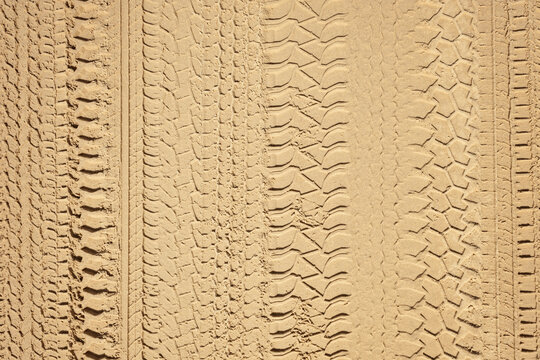 4x4 tyre tracks on the beach