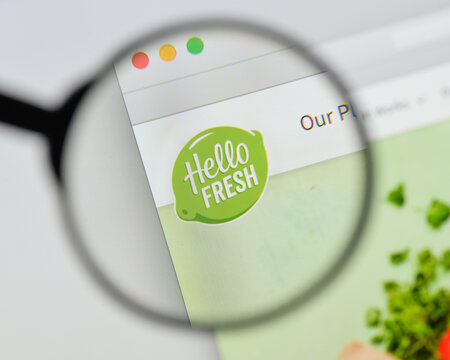 Milan, Italy - August 20, 2018: HelloFresh website homepage. HelloFresh logo visible.