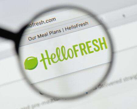 Milan, Italy - August 20, 2018: HelloFresh website homepage. HelloFresh logo visible.