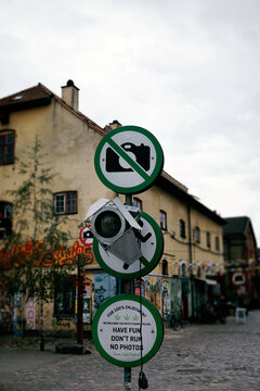 The border of the green light district of Christiania