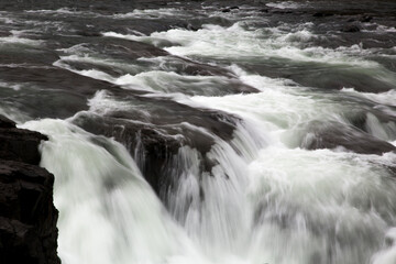 A waterfall in the Santiam River just east of Detroit, Oregon.