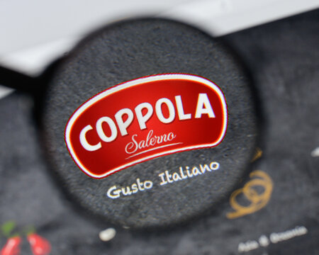 Milan, Italy - August 20, 2018: Coppola Foods website homepage. Coppola Foods logo visible.