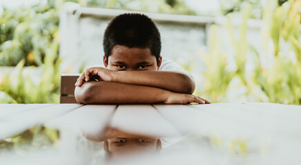 African american boy angry be enraged in school.No racism No bully at school.Black boy kid during...