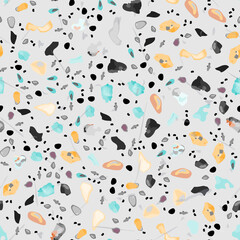 Terrazzo Texture Vector. Flooring Seamless Pattern